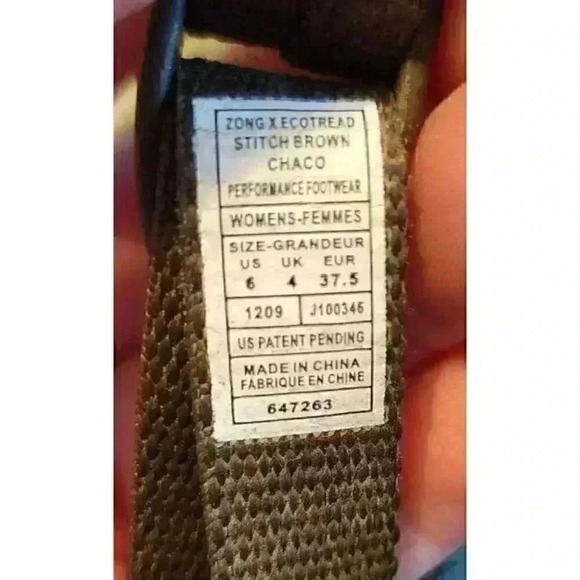 CHACO Zong X EcoTread Womens Sz 6 Double Strap Toe Loop Sandals Slides Durable - Picture 7 of 8